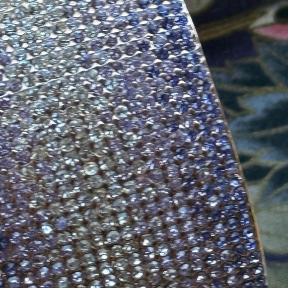 AKKAD brand cuff bracelet PAVÉ OMBRÉ lilacs to pinks crystals -rose-gold tone - Picture 15 of 15